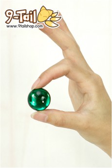 ผลึกครึ่งวงกลม เพชรเทียม พลอยเทียม ขนาด 2.5 cm สีเขียว